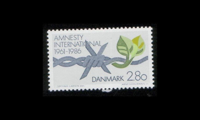 Tanska 856 ** Amnesty 25v (1986)