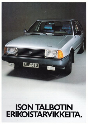 Talbot 1510 ja Solara lisävarusteet -esite, 1981
