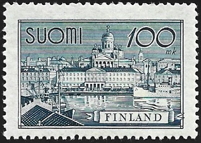 1942 M30 Helsinki 100 vihertävänsininen ** Lape 260 b SP Lm5