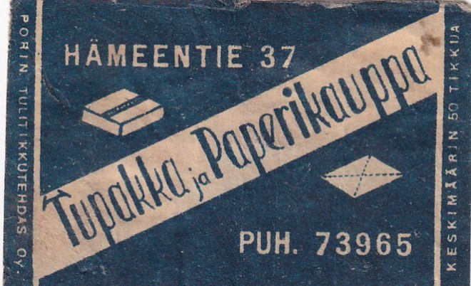 Tupakka ja Paperikauppa. Hämeentie 37 , s80