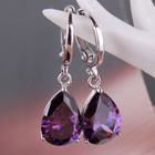 + 302 .. 14K Valkokulta Purple Kauniit Pisara .. Korvakorut - pikkukuva 5