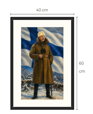 Uusi Mannerheim art print kehystetty 40 cm x 60 cm