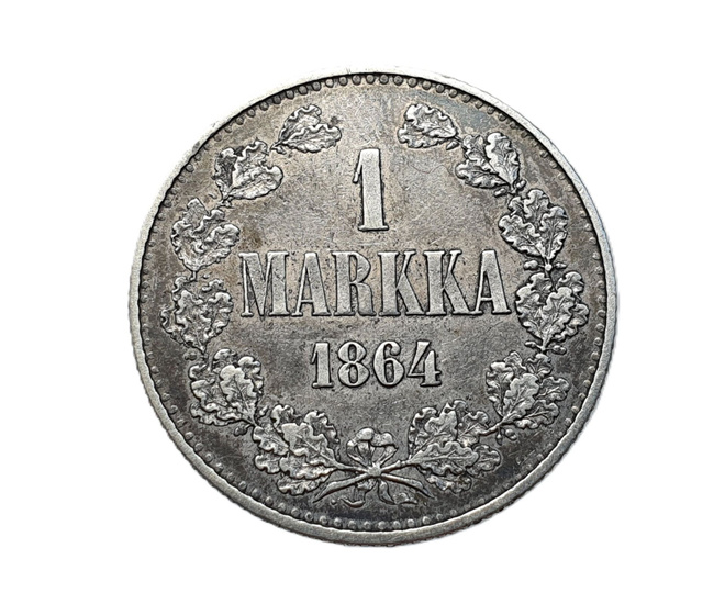 1 Markka 1864 - Harvinainen - hyväkuntoinen!