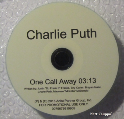 Charlie Puth • One Call Away PROMO CDr-Single