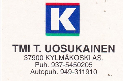 Kylmäkoski As. T:mi T. Uosukainen.    s67