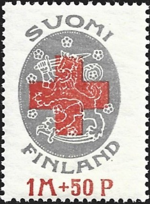 1922 Punainen Risti 1  mk + 50 p ** LaPe 108 A