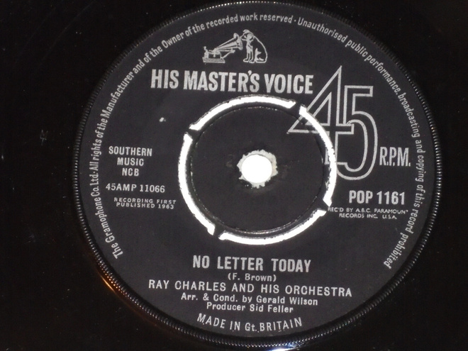 7" RAY CHARLES  No Letter Today - single 1965 soul rock VG++