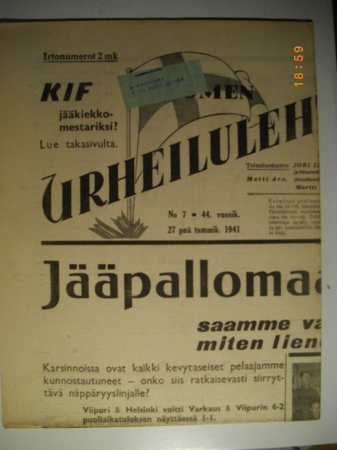 Suomen Urheilulehti Nro 7/1941 (16.3)