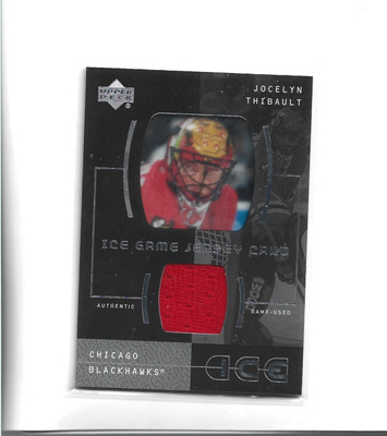 JOCELYN THIBAULT (mv) - ICE GAME JERSEY=PUNAINEN - 2001 UD