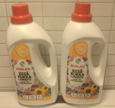 Kesäkukkalannoite, Biolan, 2 x 1L
