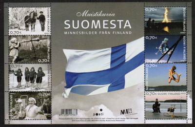2007 Muistikuvia Suomesta, postituore pienoisarkki.