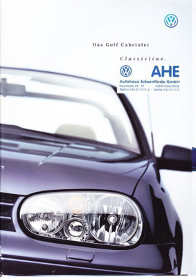 VW Golf Cabriolet Classicline -esite, 2000