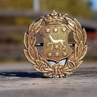 Kullanvärinen Vaakunamerkki. Halkaisija - 19 mm. Hyväkuntoin - pikkukuva 1