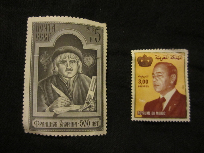 2 postimerkkiä CCCP 1988 ja Marokko