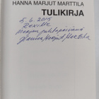 Hanna Marjut Marttila : Tulikirja (signeerattu, tekijän o... - pikkukuva 3