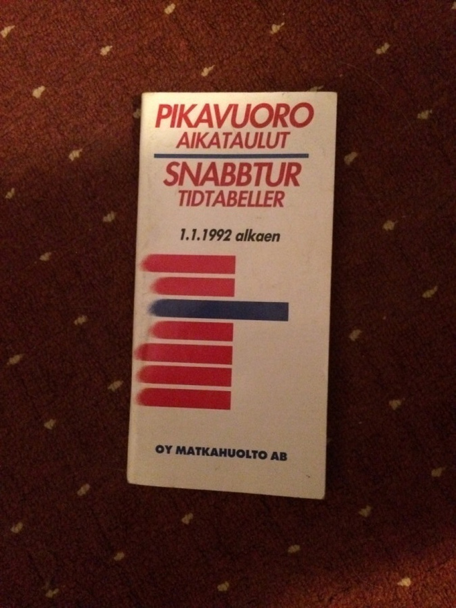 Pikavuoro aikataulut 1.1.1992 alkaen