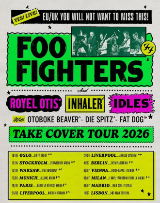 FOO FIGHTERS: TAKE COVER TOUR 2 lippua