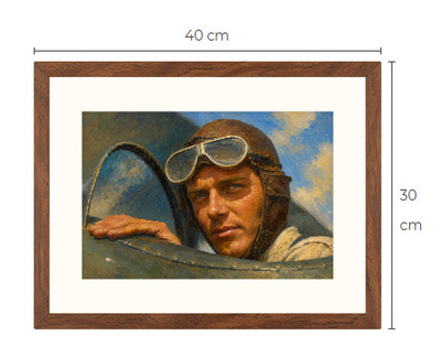 Uusi Charles Lindbergh art print kehystetty 30 cm x 40 cm