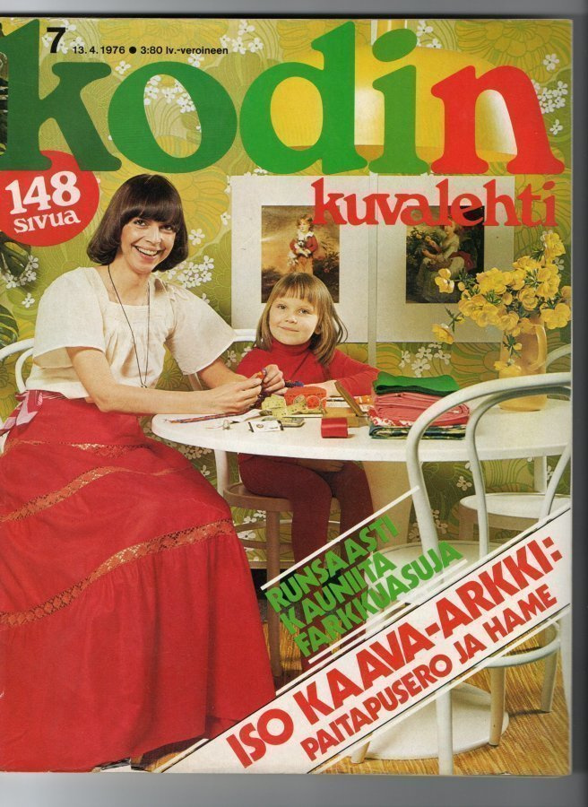Kodin Kuvalehti n:o 7 1976 Kaavi. Jouko. Elis ja Liisa. Lehm