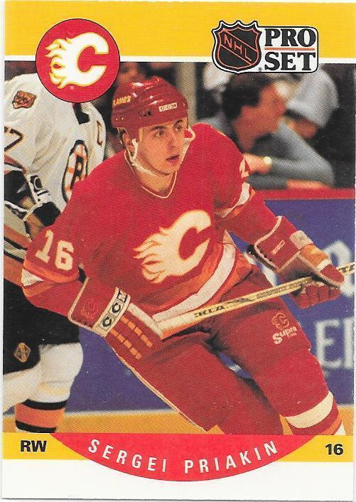 1990-91 ProSet #594 Sergei Priakin Calgary Flames ex- Espoo