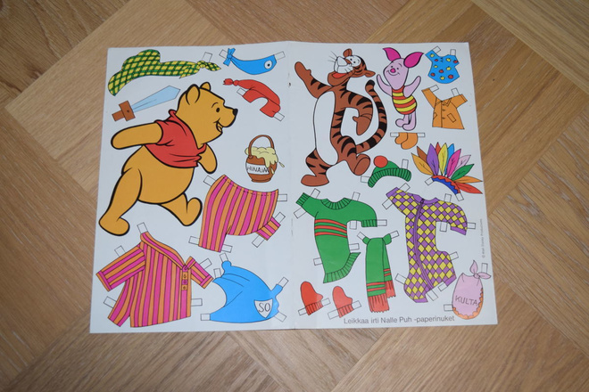 paperinukke walt disney Nalle Puh