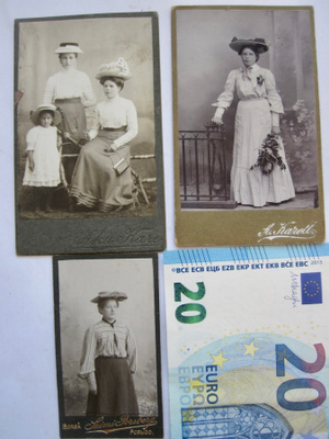 3 VANHAA CDV Valokuvaa Naiset UPEA Hattu Porvoo 1900-l