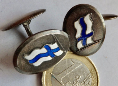 VANHAT Kalvosinnapit Suomen Lippu Isänmaalliset Hopeaa 1939
