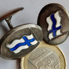 VANHAT Kalvosinnapit Suomen Lippu Isänmaalliset Hopeaa 1939 - pikkukuva 1