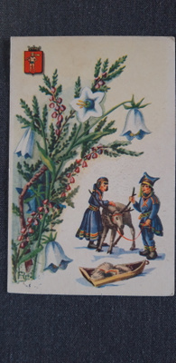 Vanha D. Ramstedt Maakuntakukka Lappi kortti v. 44