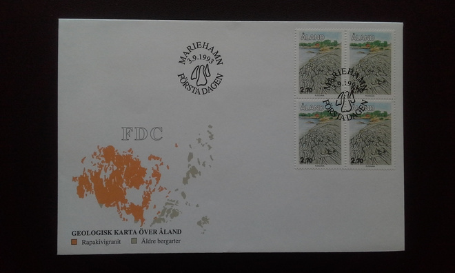 FDC Åland nelilö Yleismerkki 2,70mk 3.9.1993 LaPe 76