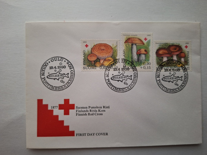 ENSIPÄIVÄKUORI ( FDC ) - Punainen Risti Sieniä