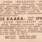 IPNOS KAARA n:o 44 CORD "ROADSTER" 1930 - pikkukuva 2