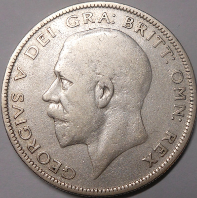 Britania. Half crown 1929 hopea.