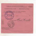 POSTIENNAKKO-OSOITUS 1928,  vanha kortti - pikkukuva 2