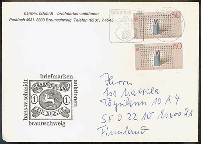BRD Mi 1175 pari kirje Suomeen