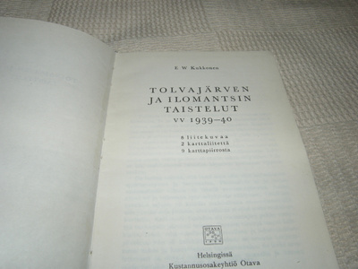 Kukkonen  Tolvajärven ja Ilomantsin taistelut vv 1939 - 40