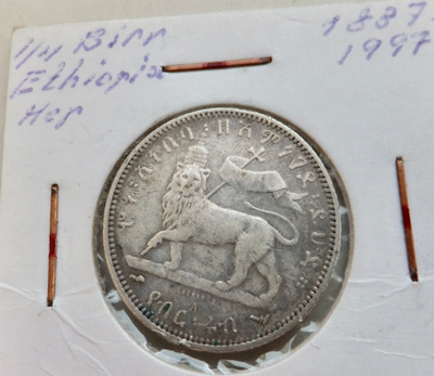 Etiopia 1/4 Birr 1800-l Hopeaa