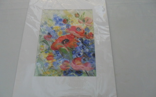 Kukka taulu raamiton Eila Leminaho 2004   32x 40cm
