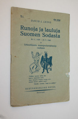David L Leivo : Runoja ja lauluja Suomen sodasta 30.11.19...