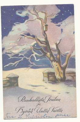Martta WENDELIN - vanha joulukortti