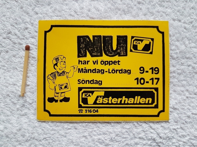 MYYMÄLÄ KERÄILY  RUOTSI VANHA TARRA