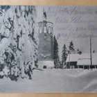 Vanha postikortti Puijon torni, kulkenut 1929, talvimaisema - pikkukuva 1