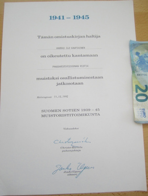 VANHA Luovari Muistoristi Panssaridivisioona Lagus