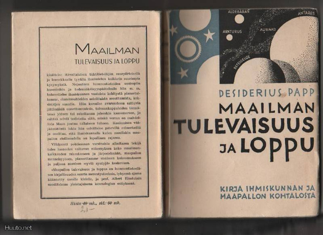 Papp, Desiderius: Maailman tulevaisuus ja loppu, Kar. 1934