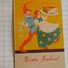 Wanha 11x7cm, Tonttu säikäyttää tytön,nyrkkiposti - pikkukuva 1