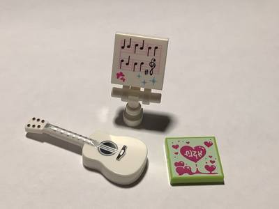 Lego Friends kitara, nuotit ja albumi