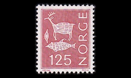 Norja 697 ** Kalliomaalauksia 125 öre (1975)