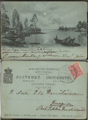 1900 maisema postikortti Kuopiosta