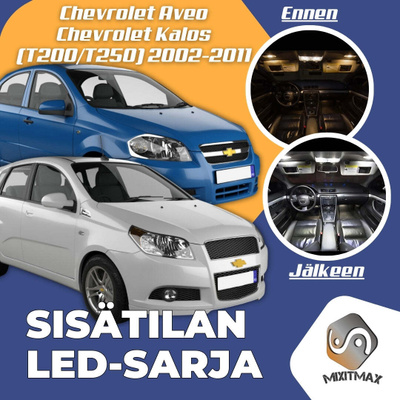 Aveo / Kalos Sisätilan LED-sarja 12-osainen
