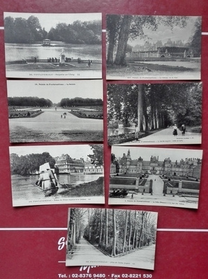 Fontainbleau-linna: 7 antiikki-postikorttia